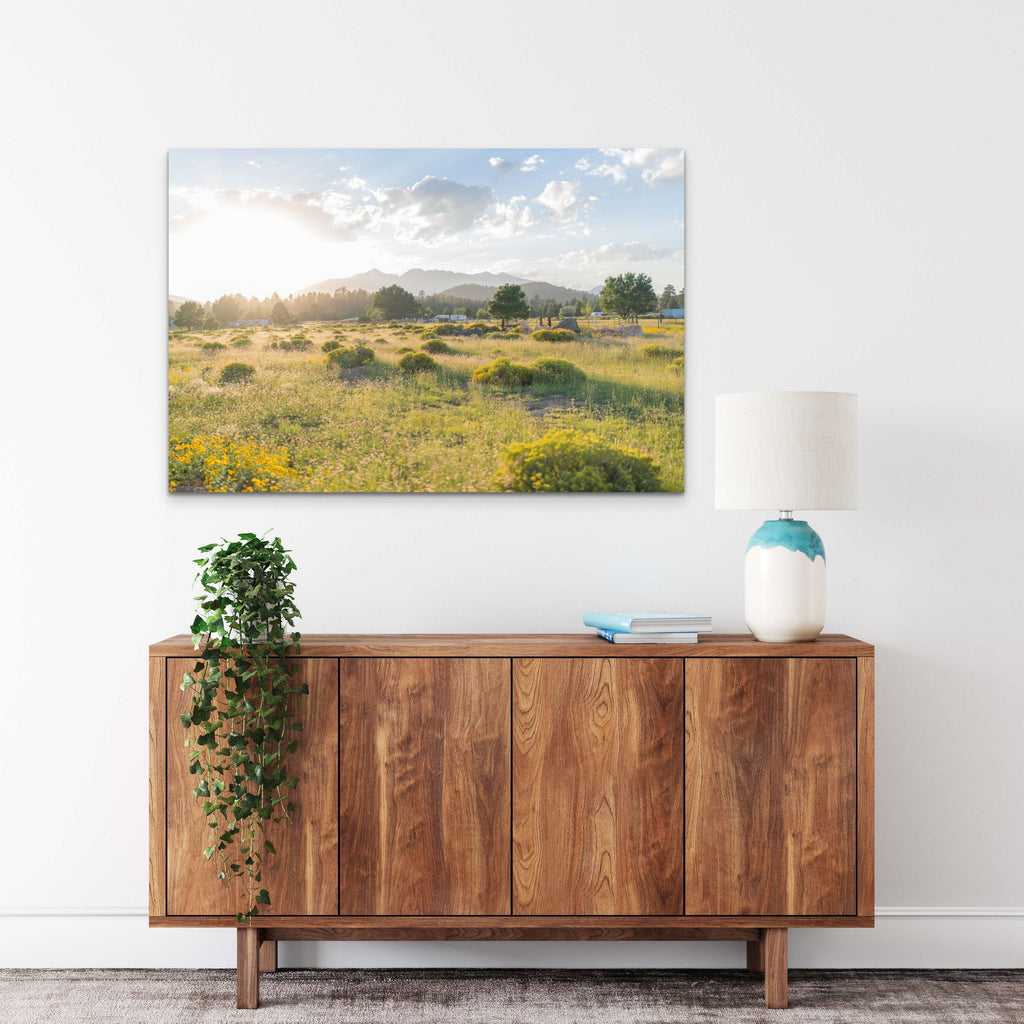 Square room view of a Flagstaff mountain sunset fine art print